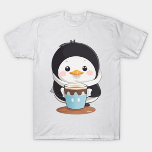 Cute penguin with coffee T-Shirt